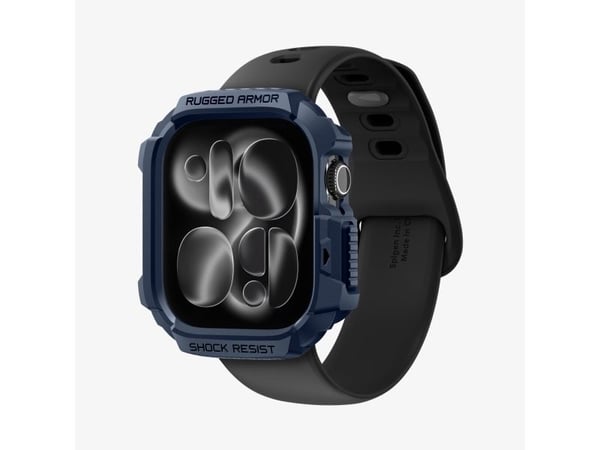 Spigen Rugged Armor 2, Etui, Smartklokke, Marineblå, Apple, Apple Watch 10/11 (42mm), Termoplastisk polyuretan (TPU)