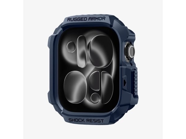 Spigen Rugged Armor 2, Etui, Smartklokke, Marineblå, Apple, Apple Watch 10/11 (42mm), Termoplastisk polyuretan (TPU)