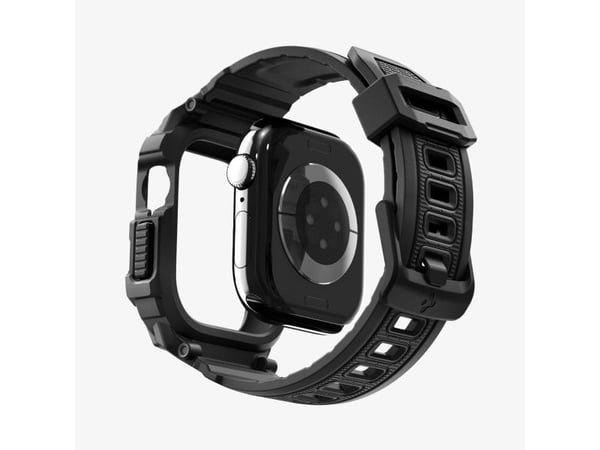 Spigen Rugged Armor Pro 2, Etui, Smartklokke, Svart, Apple, Apple Watch 10/11 (46mm), Termoplastisk polyuretan (TPU)