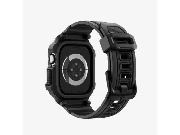 Spigen Rugged Armor Pro 2, Etui, Smartklokke, Svart, Apple, Apple Watch 10/11 (46mm), Termoplastisk polyuretan (TPU)