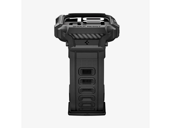 Spigen Rugged Armor Pro 2, Etui, Smartklokke, Svart, Apple, Apple Watch 10/11 (46mm), Termoplastisk polyuretan (TPU)