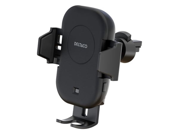 DELTACO - Trådløs ladeholder for bil - 15 watt - QC - svart