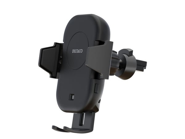 DELTACO - Trådløs ladeholder for bil - 15 watt - QC - svart