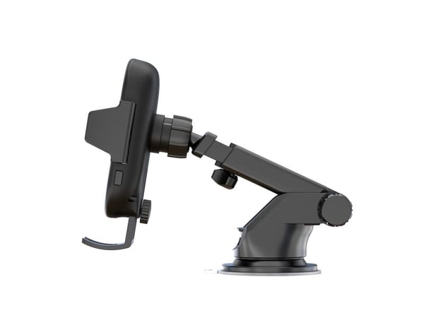 DELTACO - Trådløs ladeholder for bil - 15 watt - QC - svart