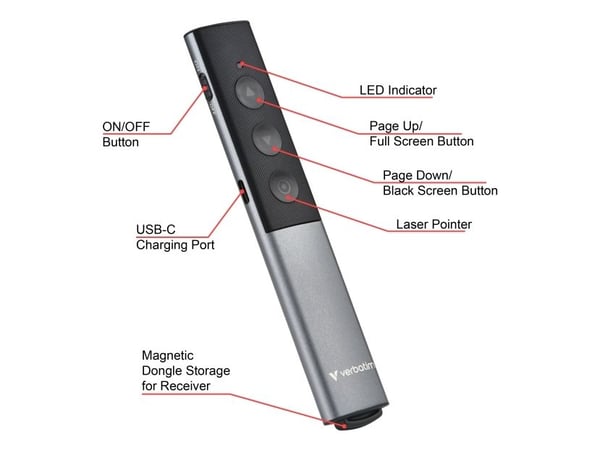 Verbatim 32366, RF, USB, 100 m, Svart, Silver