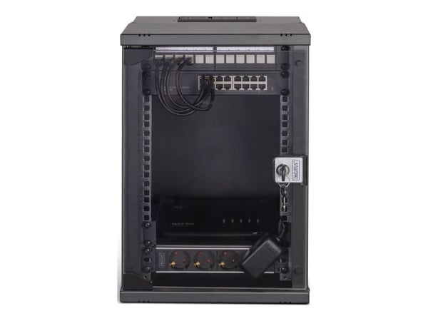 Digitus SOHO PRO Series - Skap - 315 x 300 mm (W x D) - veggmonterbar - RAL 9005, svart - 9U - 10"