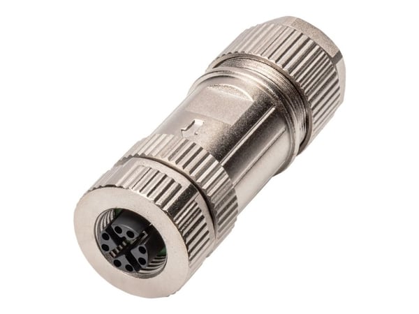 DIGITUS - Nettverkkontakt - 8-pins M12 (hunn) skrubar - skjermet - CAT 6a - IEEE 802.3an/IEEE 802.3af/IEEE 802.3at - robust