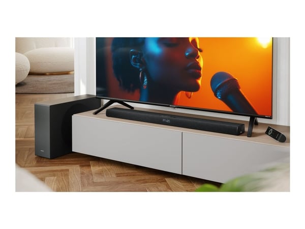 Sharp HT-SBW320 - Lydplankesystem - for TV - 2,1 kanaler - trådløs - Bluetooth - matt svart (grillfarge - matt svart)