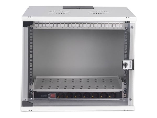 Digitus SOHO PRO Series - Skåp - 540 x 400 mm (BxD) - väggmontering - RAL 7035, ljusgrå - 9U - 19"