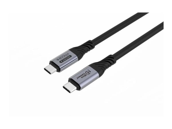 Microconnect USB4CC05-240W-80GBPS, 0,5 m, USB C, USB C, USB4 Gen 3x2, 80 Gbit/sek., Sort