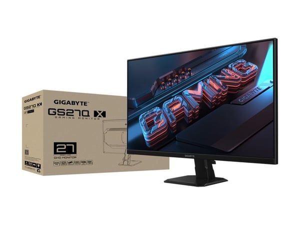 Gigabyte GS27Q X - LED-skjerm - 27" - 2560 x 1440 QHD @ 250 Hz - SS IPS - 300 cd/m² - 1000:1 - 1 ms - 2xHDMI, DisplayPort
