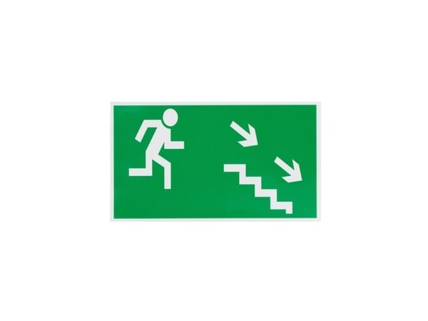 Klistermärke EXIT RIGHT DOWN STAIRS 100x180 mm