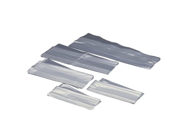 Plastikpose, 25 µm, 120 + 35 x 380 mm LD-PE, klar, karton a 1000 stk Fødevaregodkendt
