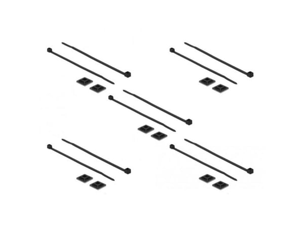 Delock-kiinnitysalusta 20 x 20 mm kaapelisiteellä L 200 x L 2,5 mm musta