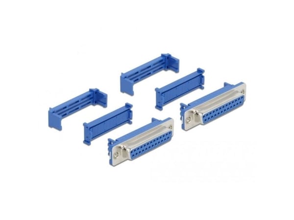 DeLOCK 66597, D-Sub 25, Blå, Hunstik, Lige, 53,1 mm, 17,5 mm