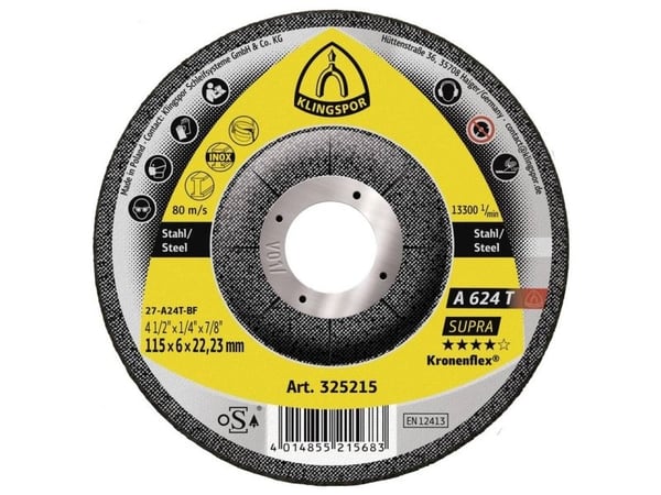 Klingspor 325215 A 624 T Supra skrubbskiva 115 mm 22,23 mm 10 st