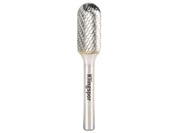 Klingspor 334134 frässtift cylindrisk med kulaformigt huvud längd 50 mm mått Ø 6 mm skaftdiameter 6 mm