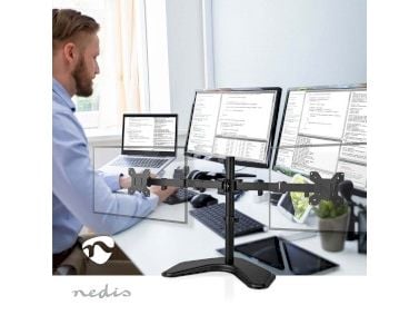 Nedis - Monteringssett (skjermmontering) - full bevegelse - for 2 LCD/plasma-paneler - metall, ABS-plast - svart - skjermstørrelse: 15"-32" - skriv...