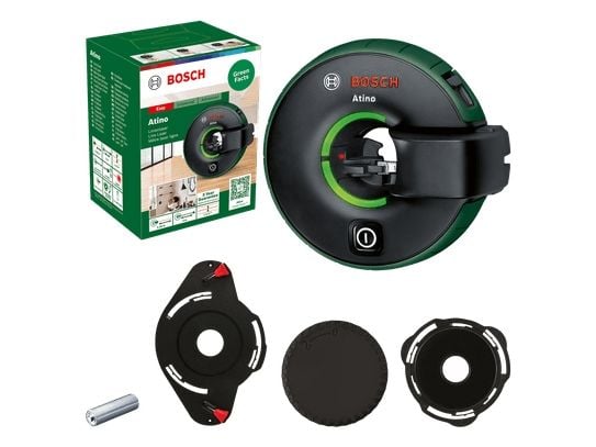 Bosch Atino, 1,7 m, 270°, 630 - 650 nm (< 10 mW), Linjevater, Svart, Grønn, Batteri