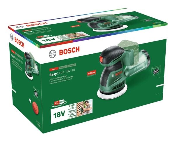 Bosch EasyOrbit 18V-10, Eksentersliper, Svart, Grønn, 10000 OPM, 23000 OPM, 1 mm, 5,5 m/s²