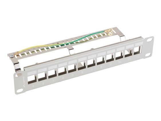 Lanberg - Koblingspanel - rackmonterbar - RAL 7035, grå - 1U - 10"