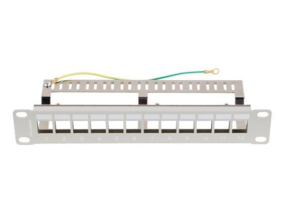 Lanberg - Koblingspanel - rackmonterbar - RAL 7035, grå - 1U - 10"
