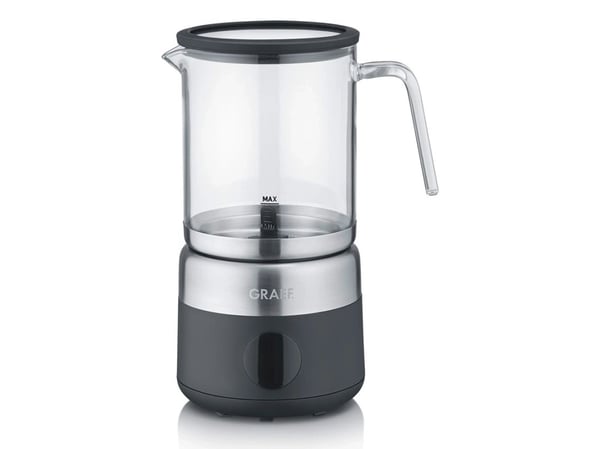 Graef MS802, Automatisk melkeskummer/varmer, Svart, Rustfritt stål, Glass, 250 ml, 400 ml, Varm & Kald