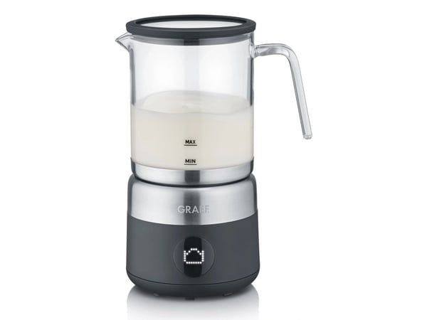 Graef MS802, Automatisk melkeskummer/varmer, Svart, Rustfritt stål, Glass, 250 ml, 400 ml, Varm & Kald
