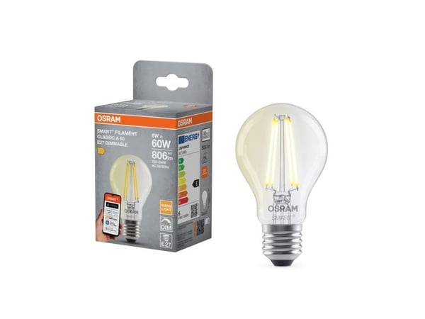 Osram SMART+, 6 W, 60 W, E27, 806 lm, 15000 h, Lämmin valkoinen