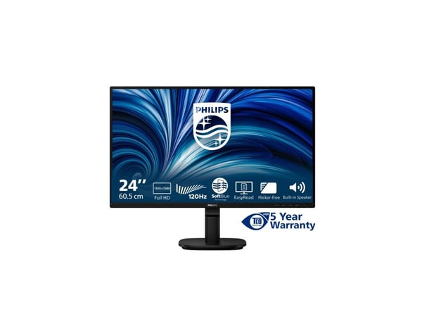 Philips 24B2N2200 - 2000 Series - LED-skjerm - 24" (23.8" synlig) - 1920 x 1080 Full HD (1080p) @ 120 Hz - IPS - 1500:1 - HDMI, VGA, DisplayPort - ...
