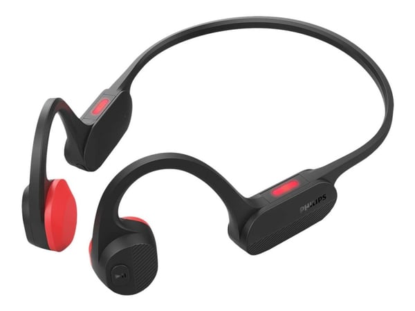 Philips TAA5608BK - Hodetelefoner med mikrofon - åpent øre - bak-nakken-montering - Bluetooth - trådløs - svart