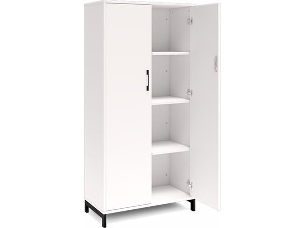 Kontorsskåp DNA 800x1660 mm, vit/svart 4A4