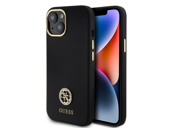 GUESS , Mobilskal, Apple, Apple iPhone 15, 15,5 cm (6.1"), Svart