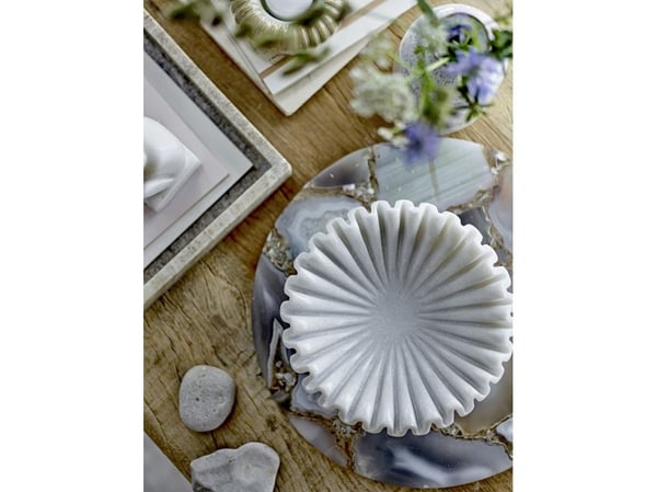 Bloomingville Harmonia bolle, hvit, marmor