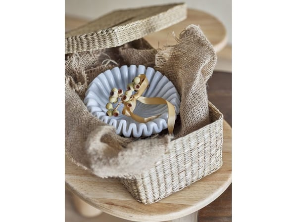 Bloomingville Harmonia bolle, hvit, marmor