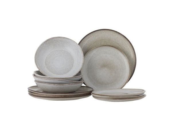 Bloomingville Sandrine bordservice-sett natur steingods