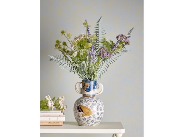 BLOOMINGVILLE Hezha vase blå steingods