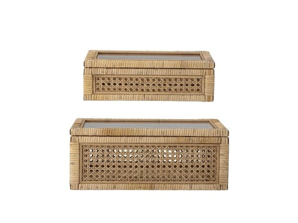 BLOOMINGVILLE Lally Oppbevaringsboks m/ lokk, Natur, Rattan