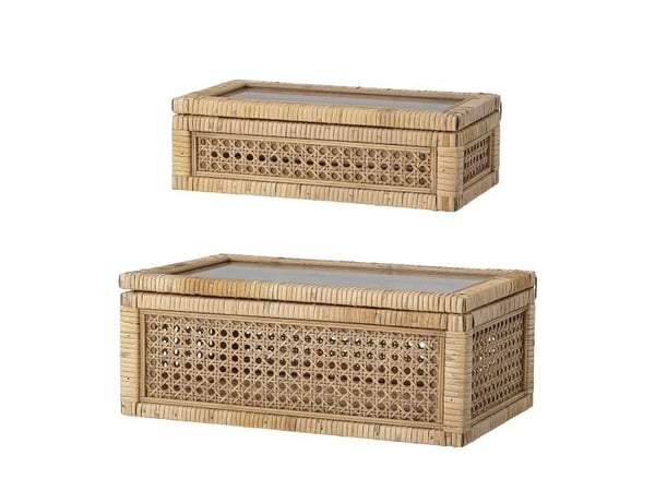 BLOOMINGVILLE Lally Oppbevaringsboks m/ lokk, Natur, Rattan