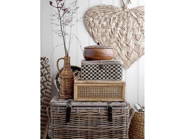 BLOOMINGVILLE Lally Oppbevaringsboks m/ lokk, Natur, Rattan