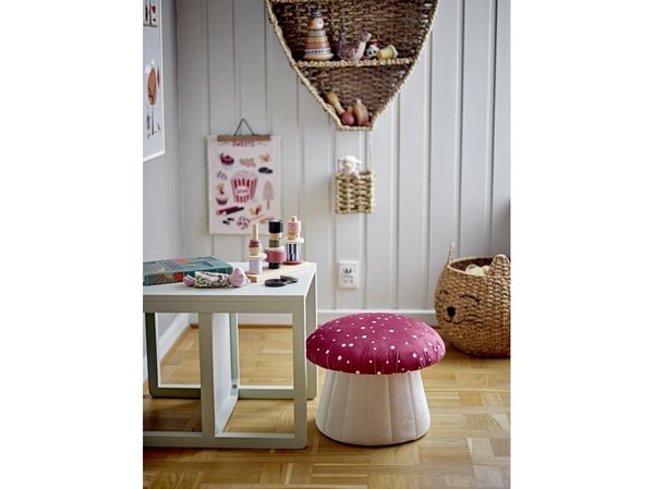 Bloomingville MINI puff-lue, rød, polyester