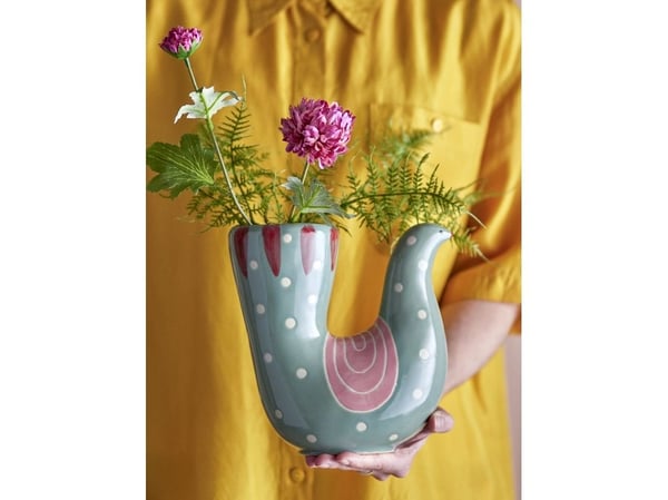 Bloomingville Trudy vase, blå, steingods