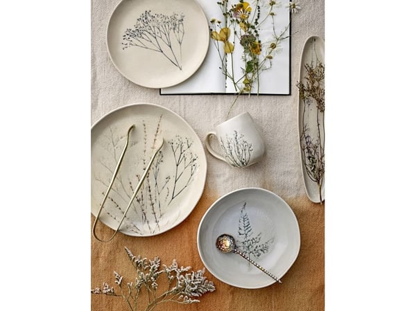 Bloomingville Bea bordsservise-sett, natur, steingods