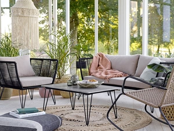 BLOOMINGVILLE Mundo sofa, svart, metall