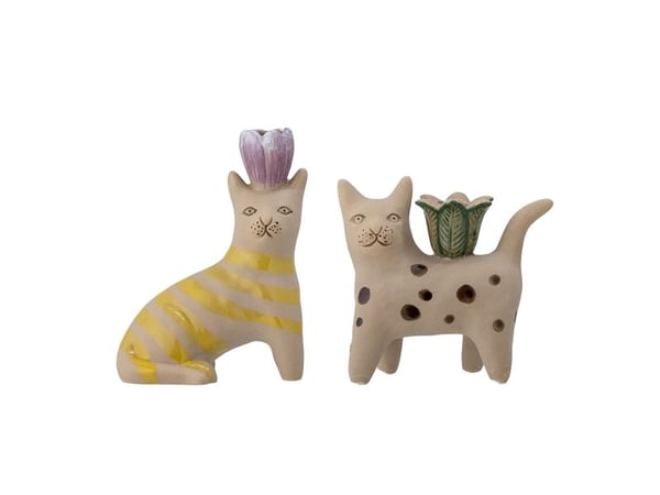 Bloomingville sett med 2 mamie katte-lysestaker (82058194)