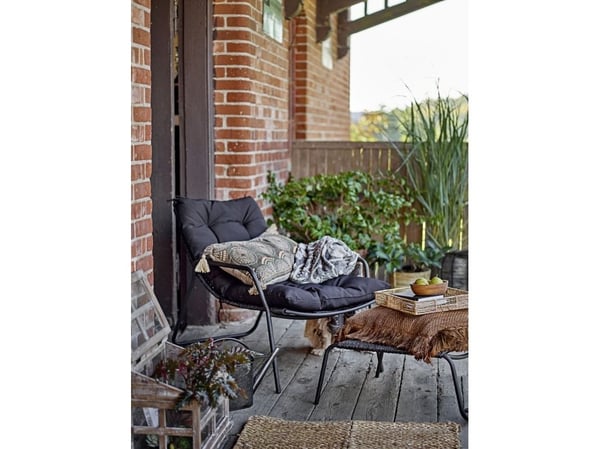 BLOOMINGVILLE Boel solseng med puff, sort, metall