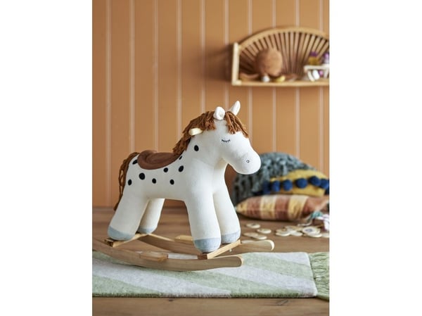 BLOOMINGVILLE MINI Merlen gyngehest, hest, hvit, polyester