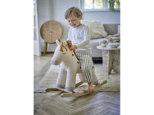 BLOOMINGVILLE MINI Merlen gyngehest, hest, hvit, polyester