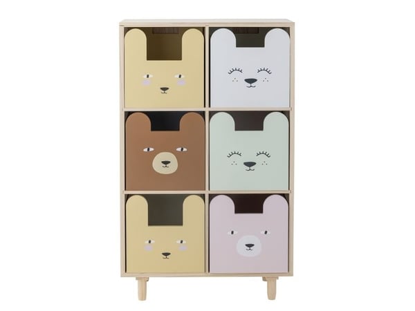 Bloomingville MINI Calle bokhylla med lådor, multicolor, kejsarträ