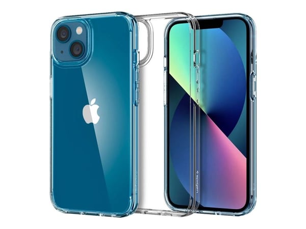Spigen Ultra Hybrid - Baksida till mobiltelefon - polykarbonat, termoplastisk polyuretan (TPU) - Kristallklar - 5,4" - för Apple iPhone 13 mini